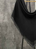 روسری قواره 100 درختی مشکی دور نگینی