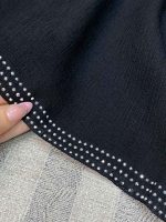 روسری قواره 100 درختی مشکی دور نگینی