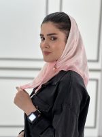 مینی اسکارف طرحدار صورتی نخی قرانلند رشت