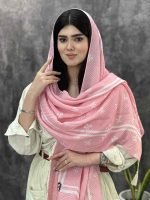 شال نخی پلیسه طرحدار صورتی فرانلند رشت
