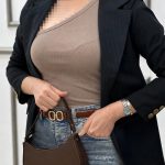 کراپ نخ پنبه گرم بالا یقه رومی لباس رشت فرانلند