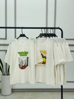 تیشرت پنبه باکسی سفید (2208)