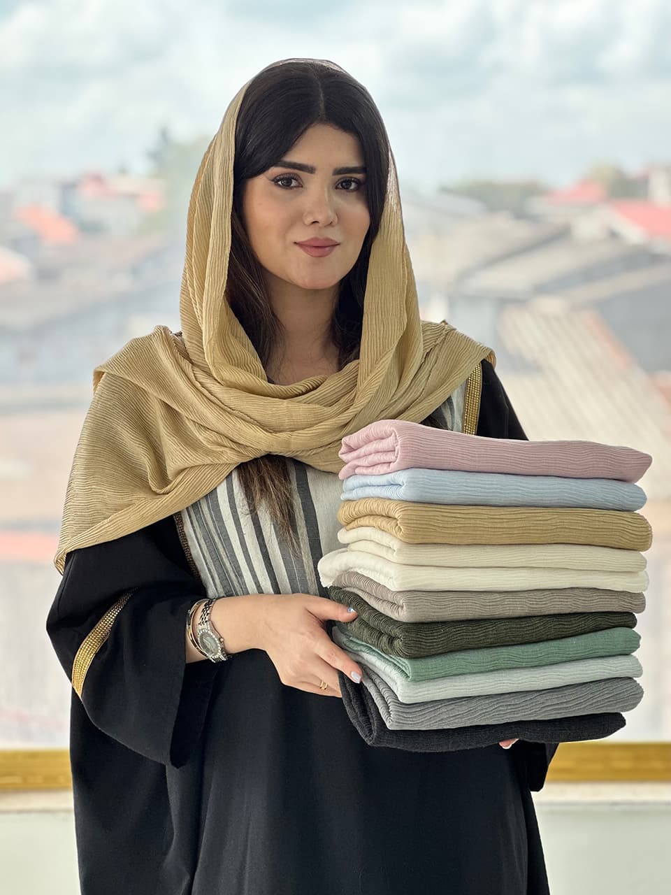 شال پلیسه نخی پاستیلی شال و روسری فرانلند رشت