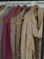 شال چروک وارداتی دور سکه ای شال و روسری فران لند رشت