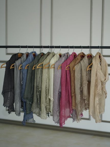 شال چروک وارداتی دور سکه ای شال و روسری فران لند رشت