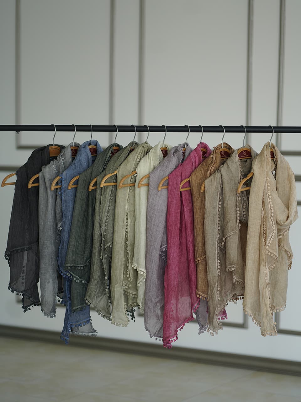 شال چروک وارداتی دور سکه ای شال و روسری فران لند رشت