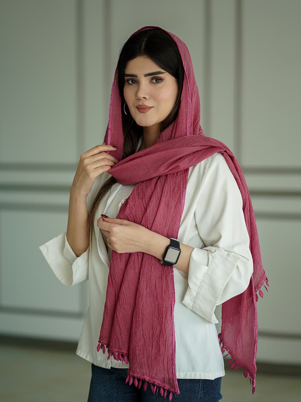 شال وارداتی دم ماهی اشکی مافیای شال و روسری فرانلند