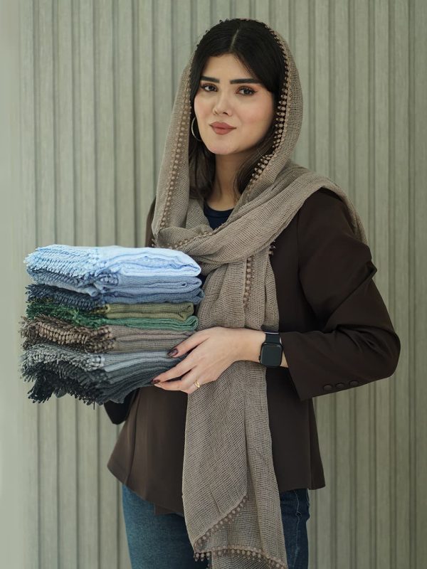 شال وارداتی دور سکه ای پاییزه ترند شال و روسری فرانلند