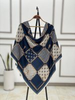 میکس روسری حریر سرمه ای شال و روسری رشت فرانلند