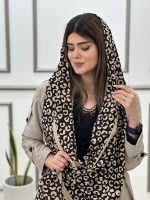 کالکشن شال مخمل کرم مشکی (1835) - Image 3