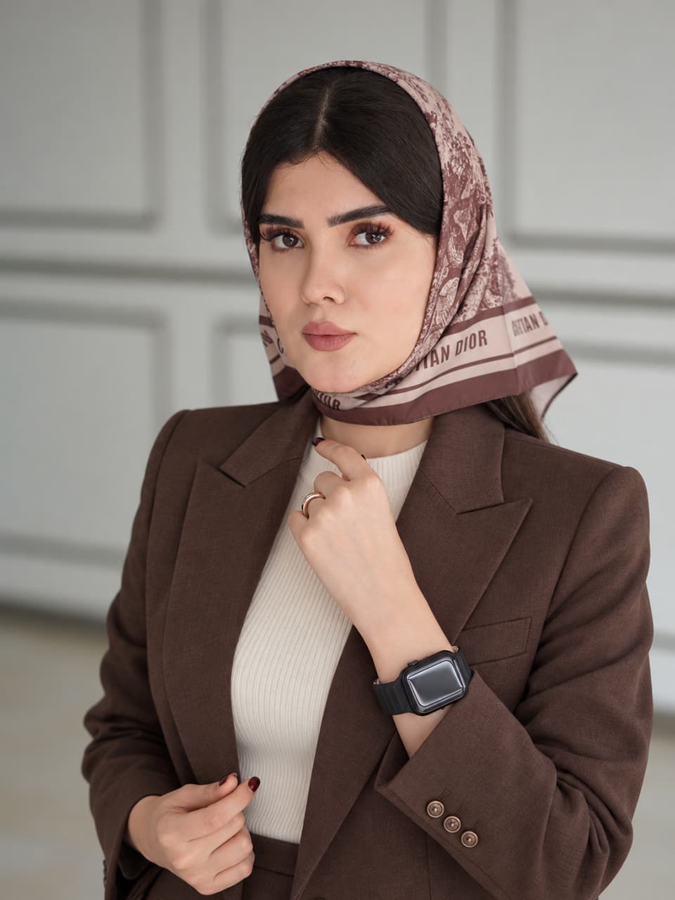 2319 (12) مینی اسکارف ساتن برند رشت فرانلند