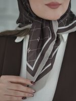 میکس مینی اسکارف نخی قهوه ای رشت فرانلند