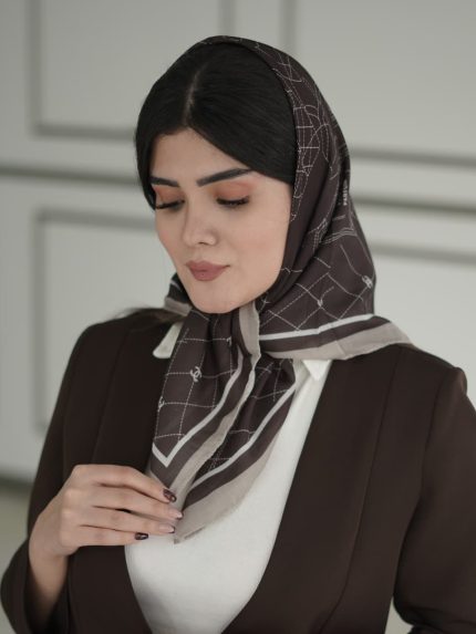 میکس مینی اسکارف نخی قهوه ای رشت فرانلند