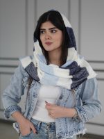 شال موهر پشمی چهارخونه کالکشن زمستونی فرانلند رشت