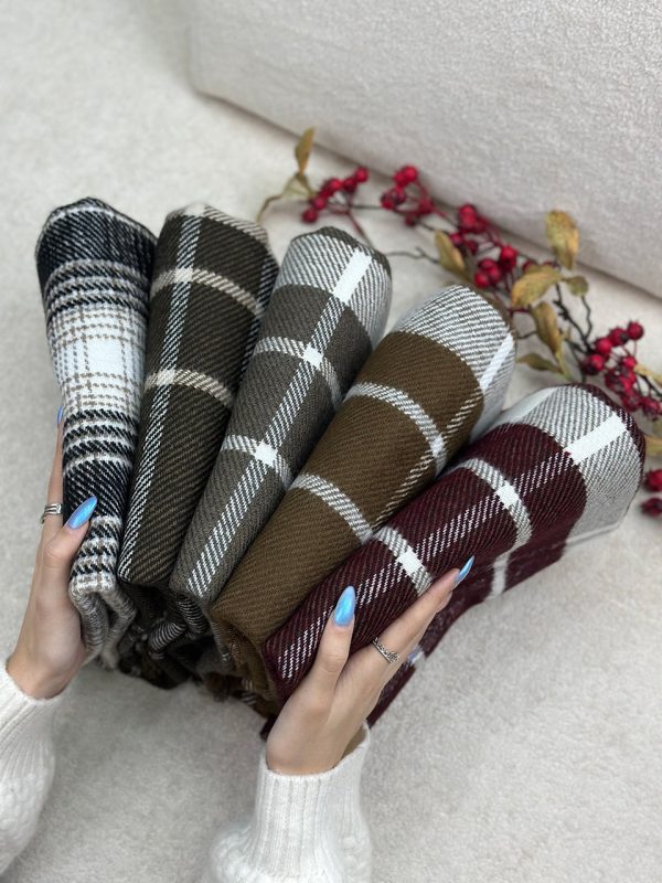 شال چهار خونه موهر زمستانه ترند پاییزه فرانلند عمده