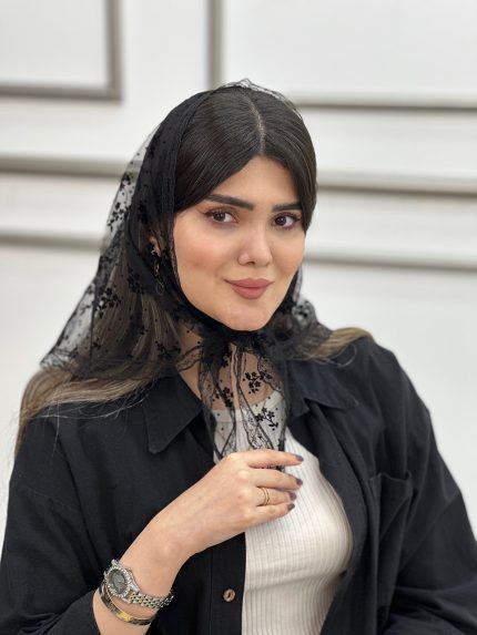روسری سه گوش توری شکوفه مجلسی رشت فرانلند