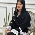 شال پلیسه نوار سوزنی مشکی شال و روسری فرانلند