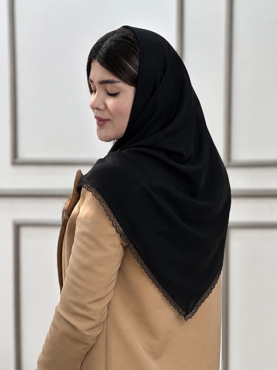 روسری نخی طرحدار محرمی فرانلند رشت شال و روسری