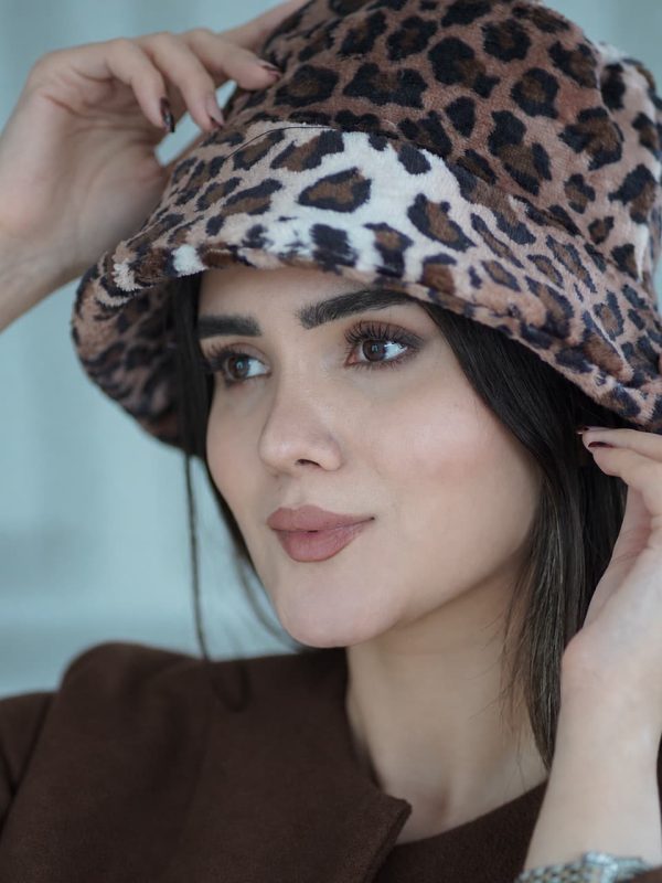 کلاه باکت زمستونی پلنگی خز رشت فرانلند