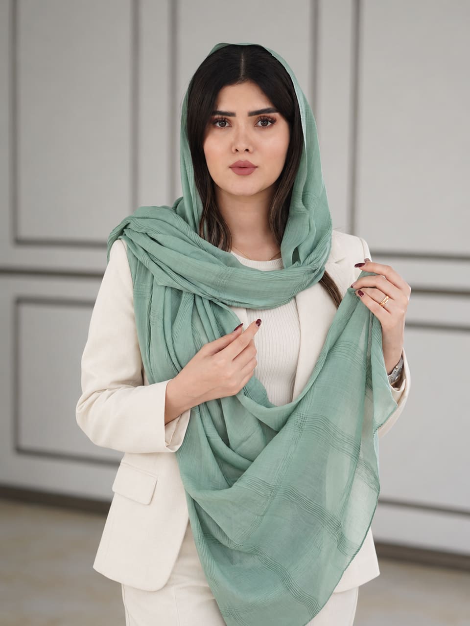 شال وارداتی نخ پنبه مربعی رشت فرانلند